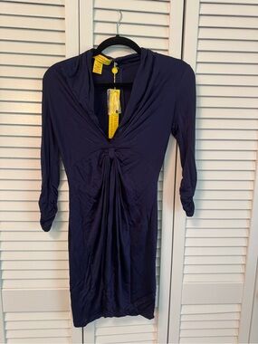 Catherine Malandrino Deep Navy Twist-Front Dress